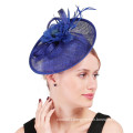 New High Quality Blue Sinamay with flower fascinator, Kate Middleton Style ,Kentucky Derby Fascinator, Millinery, Cocktail